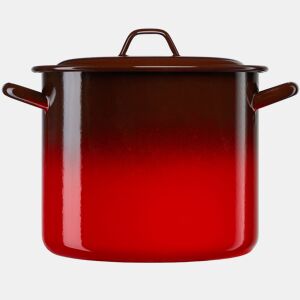 Briebe Ignea Caçarola Cozinha Aço Esmaltado 36cm, Panela Grande 26L com Tampa, Indução, Fogo, Vintage, , Vermelho