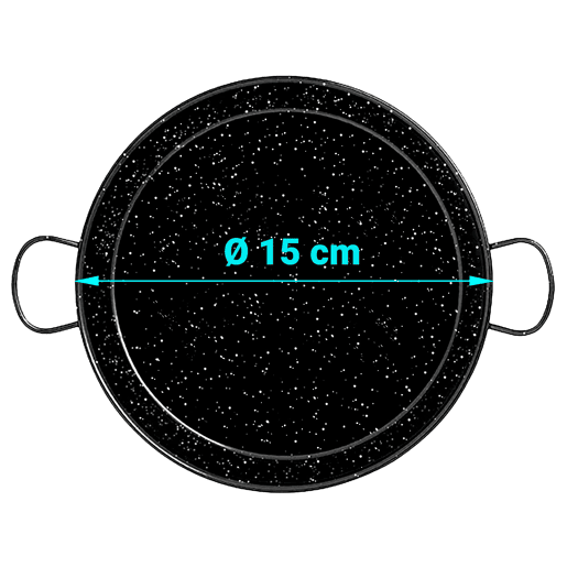 Briebe Levante Paellera Valenciana Indução 15 cm, Aço Esmaltado, Mini Paella, Lanche, Degustação, , Preto
