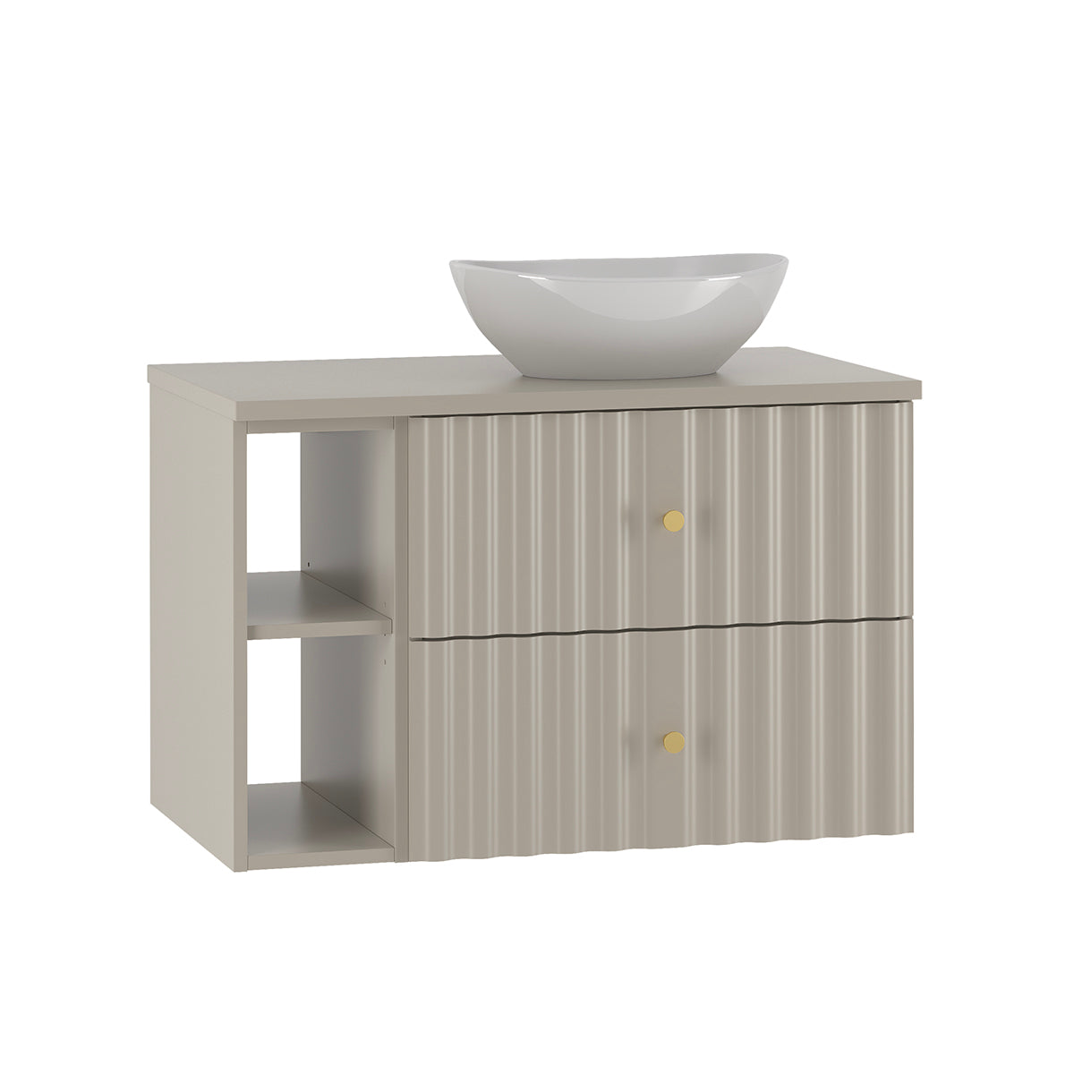 Mueble lavabo individual 2 compartimientos Izae 80