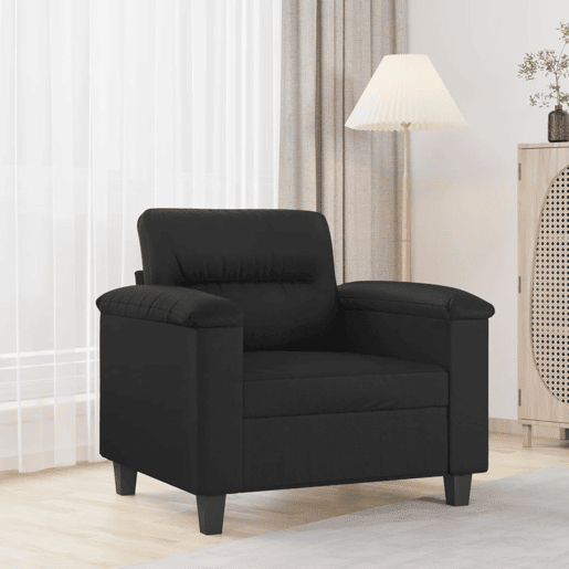 vidaXL Poltrona couro artificial 60 cm preto vidaXL Poltrona couro artificial 60 cm preto