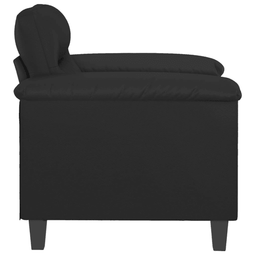 vidaXL Poltrona couro artificial 60 cm preto vidaXL Poltrona couro artificial 60 cm preto