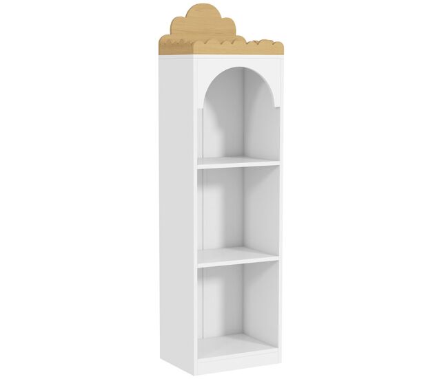 Aiyaplay librería infantil estantería para libros de 3 niveles estantería infantil para guarderías habitación de niños blanco y natural