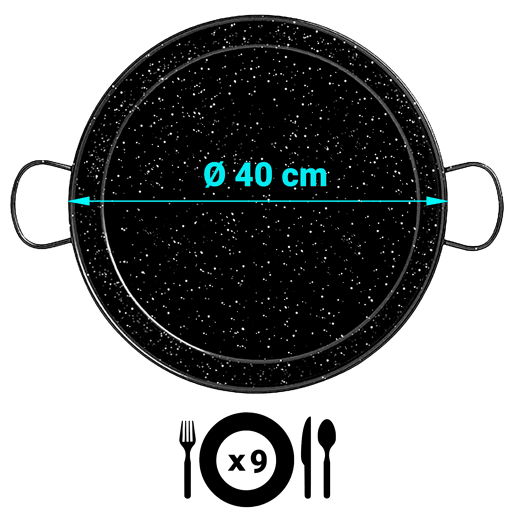Briebe Levante Paellera Valenciana Indução 40 cm, Aço Esmaltado para 9 Porções de Paella, , Preto Briebe Levante Paellera Valenciana Indução 40 cm, Aço Esmaltado para 9 Porções de Paella, , Preto