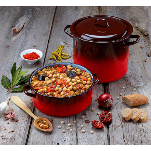 Briebe Ignea Caçarola Cozinha Aço Esmaltado 26cm, Panela Grande 11L com Tampa, Indução, Fogo, Vintage, , Vermelho Briebe Ignea Caçarola Cozinha Aço Esmaltado 26cm, Panela Grande 11L com Tampa, Indução, Fogo, Vintage, , Vermelho