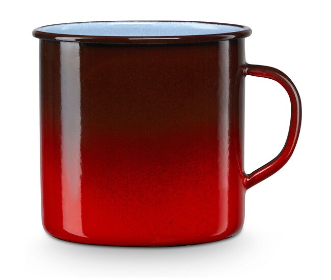 Briebe ignea taza café camping 10cm pote acero esmaltado 0,75ml, acampada senderismo, apta fuego, vintage, , rojo