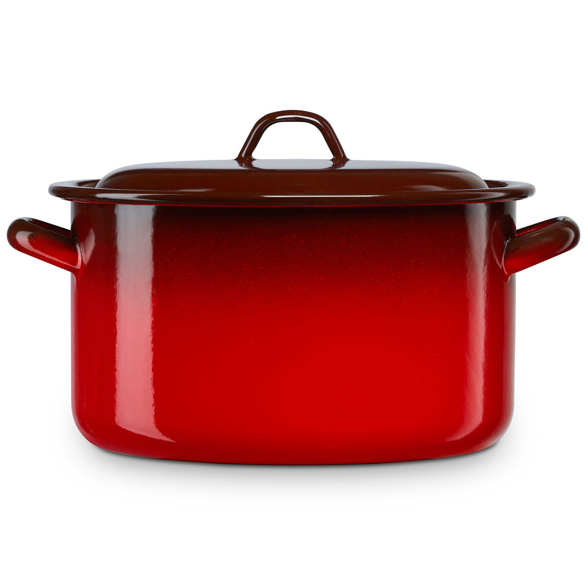 Briebe ignea olla recta cocina inducción 26cm, cazuela 8,4l con tapa acero esmaltado, fuego, horno vintage, , rojo