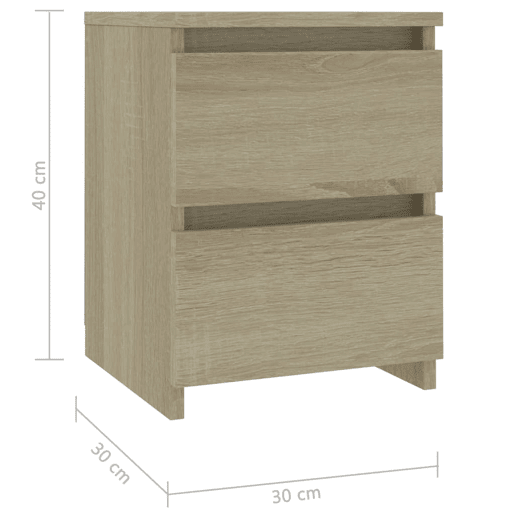vidaXL Mesa de cabeceira 30x30x40 cm contraplacado carvalho sonoma vidaXL Mesa de cabeceira 30x30x40 cm contraplacado carvalho sonoma