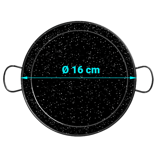 Briebe Levante Paellera Valenciana Indução 16 cm, Aço Esmaltado, Mini Paella, Lanche, Degustação, , Preto