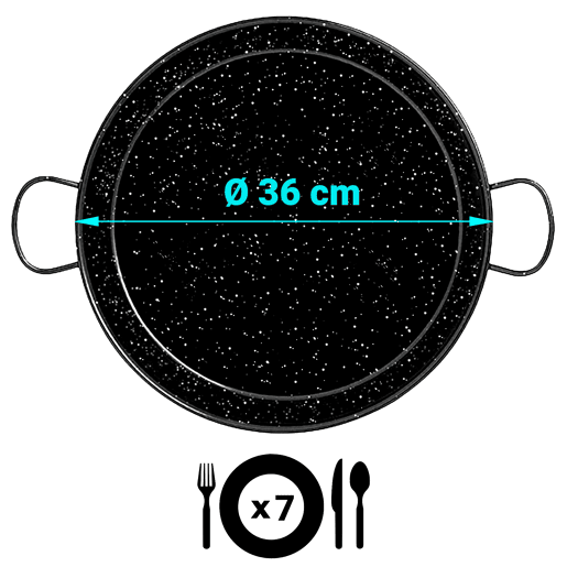 Briebe Levante Paellera Valenciana Indução 36 cm, Aço Esmaltado para 7 Porções de Paella, , Preto Briebe Levante Paellera Valenciana Indução 36 cm, Aço Esmaltado para 7 Porções de Paella, , Preto