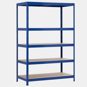 Estante Modular Azul com 5 Prateleiras Ajustáveis u200Bu200B180x120x60cm 1250Kg 7house