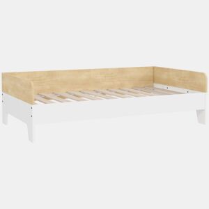 AIYAPLAY Cama para Crianças acima de 3 Anos 143,5x74x40 cm Cama de Madeira para Crianças Carga 80 kg para Dormitório Branco e Madeira
