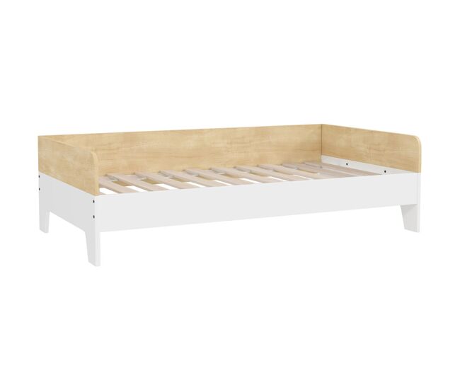 Aiyaplay cama para niños de +3 años 140x70 cm cama infantil de madera carga 80 kg para dormitorio blanco y natural