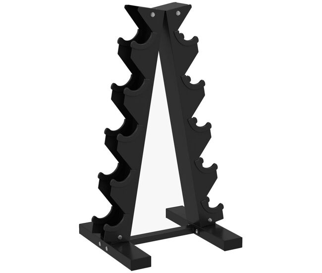Sportnow estante para mancuernas de 5 niveles soporte de almacenamiento para mancuernas de acero para entrenamiento en gimnasio hogar carga 100 kg 35x33x66 cm negro