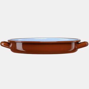 Briebe Terra Caçarola Baixa Indução 34 cm Tigela Aço Esmaltado 4 L, Vintage Fogo, Forno, , Marrom
