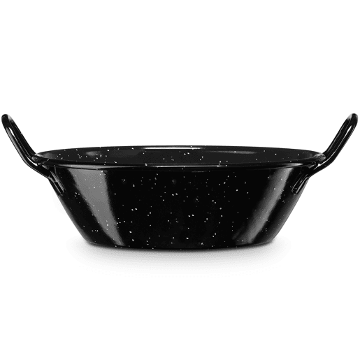 Briebe Levante Paellera Valenciana Indução 18 cm, Aço Esmaltado Caçarola Funda 0,9 L, Fogo, Gás, Forno, , Preto