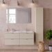 Conjunto de muebles con doble lavabo encastrado y columna Azel 120 Conjunto de muebles con doble lavabo encastrado y columna Azel 120 Beige