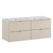 Conjunto de muebles con doble lavabo encastrado y columna Azel 120 Conjunto de muebles con doble lavabo encastrado y columna Azel 120 Beige