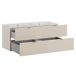 Conjunto de muebles con doble lavabo encastrado y columna Azel 120 Conjunto de muebles con doble lavabo encastrado y columna Azel 120 Beige