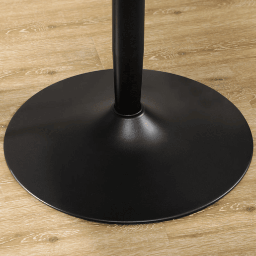HOMCOM Mesa de Cozinha Redonda Mesa de Jantar Moderna para 2 Pessoas com Base de Aço e Almofadas Antiderrapantes Ø70x75 cm Preto