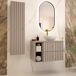 Mueble bajo lavabo 2 compartimientos encimera Izae 80 Mueble bajo lavabo 2 compartimientos encimera Izae 80 Beige