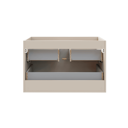 Conjunto móvel de lavatório simples embutido Azel Cachemire 80cm e coluna