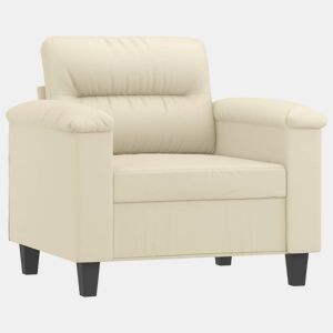 vidaXL Poltrona 60 cm couro artificial creme