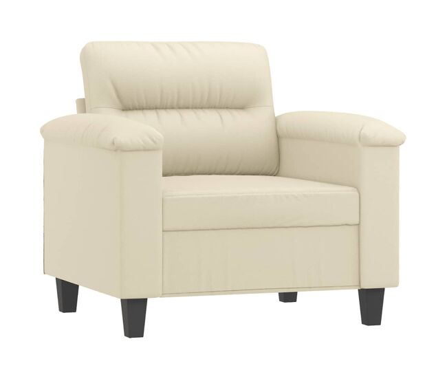 Vidaxl sillón cuero sintético crema 60 cm