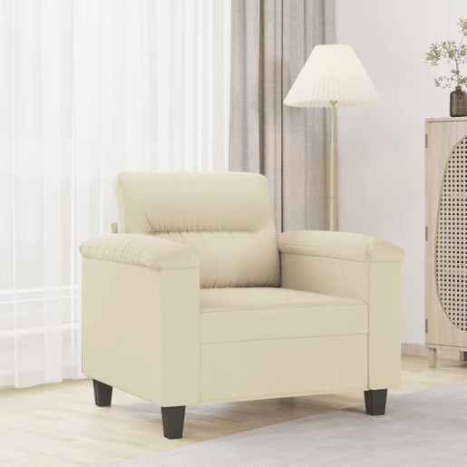 vidaXL Poltrona 60 cm couro artificial creme vidaXL Poltrona 60 cm couro artificial creme