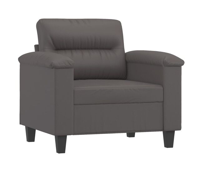 Vidaxl sillón cuero sintético gris 60 cm
