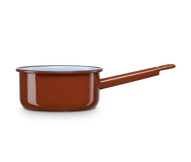 Briebe terra cazo cocina hervir leche acero esmaltado 14 cm hervidor 1 l, inducción, todo tipo fuego, horno, , marrón