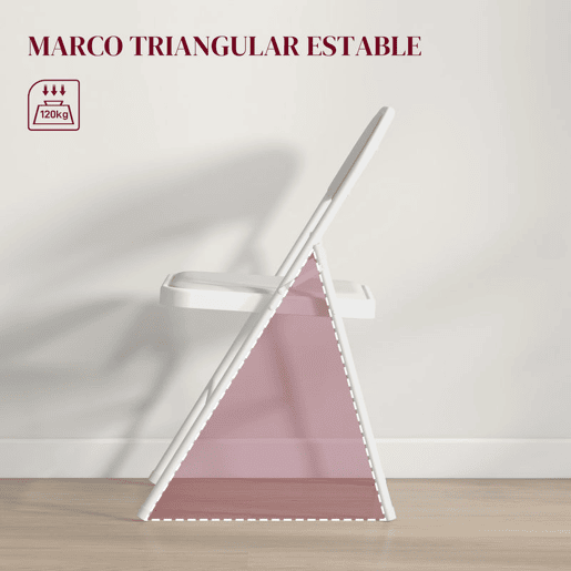 HOMCOM Conjunto de 2 Cadeiras Dobráveis Cadeiras Dobráveis com Encosto e Estrutura de Aço para Sala de Estar Escritório Estúdio 45x46x78 cm Branco