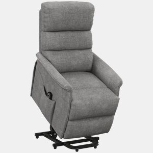 HOMCOM Poltrona Relax Reclinável Elétrica Poltrona Levanta Pessoas com Controlo Remoto e Bolso Lateral Poltrona Elétrica para Sala de Estar Dormitório 66x90x96 cm Cinza