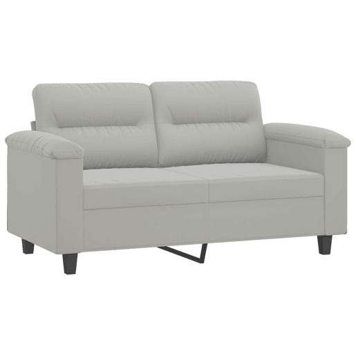 vidaXL Sofá 2 lugares c almofadas 120 cm microfibra cinzento-claro vidaXL Sofá 2 lugares c almofadas 120 cm microfibra cinzento-claro