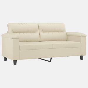 vidaXL Sofá de 2 lugares 140 cm couro artificial cor creme