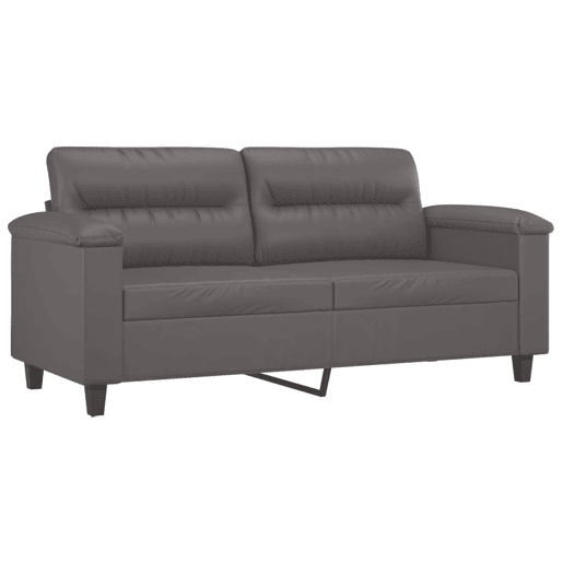 vidaXL Sofá de 2 lugares 140 cm couro artificial cinza