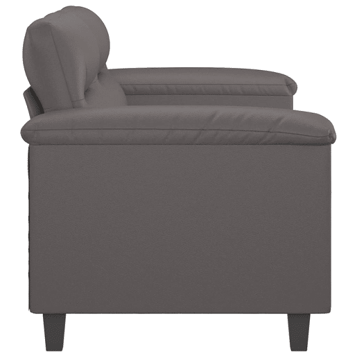 vidaXL Sofá de 2 lugares 140 cm couro artificial cinza