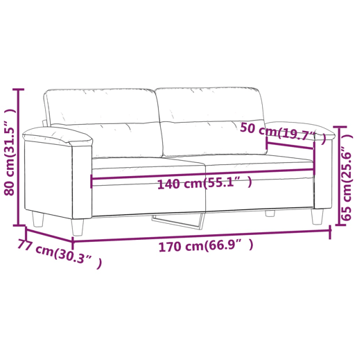 vidaXL Sofá de 2 lugares 140 cm couro artificial cinza