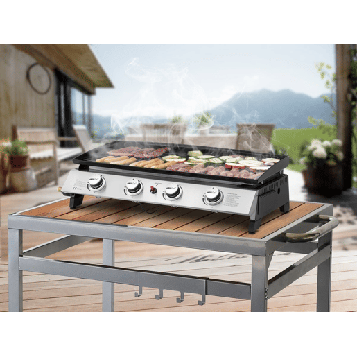 Plancha a gás 4 queimadores Jolly - 10 Kw - Cinza
