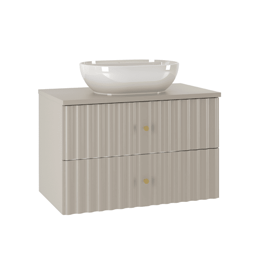 Conjunto móvel simples lavatório 80cm e coluna Izae Caxemira