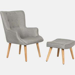Poltrona estilo escandinavo em tecido Odense - 1 lugar - Cinza claro