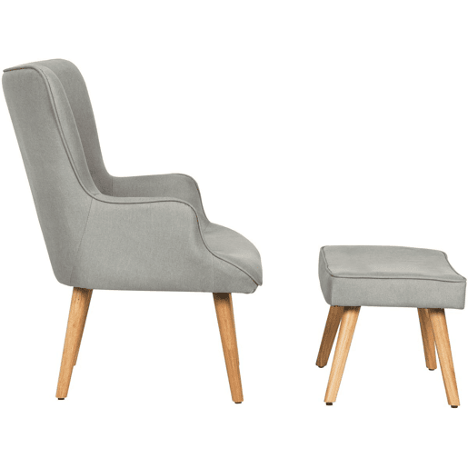 Poltrona estilo escandinavo em tecido Odense - 1 lugar - Cinza claro