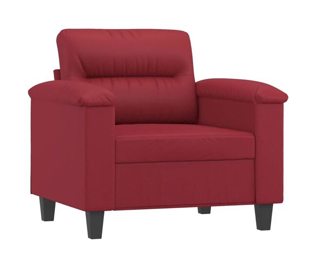 Vidaxl sillón cuero sintético rojo tinto 60 cm