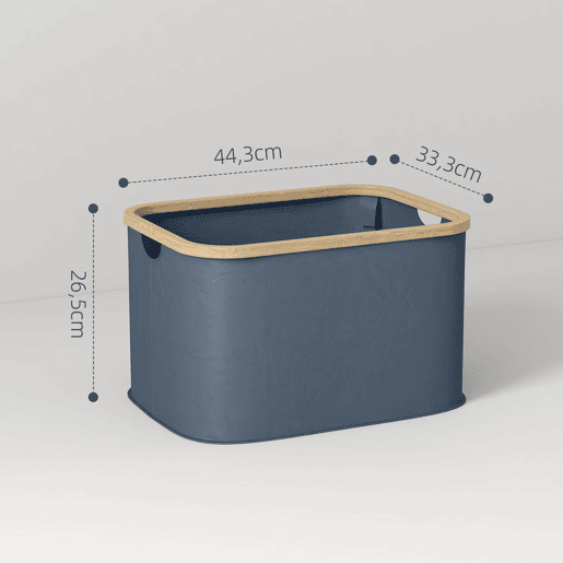 HOMCOM Cesto para Roupa Dobrável Cesto para Roupa Suja 36 L com Pega para Casa de Banho Dormitório Lavandaria 44,3x33,3x26,5 cm Cinza