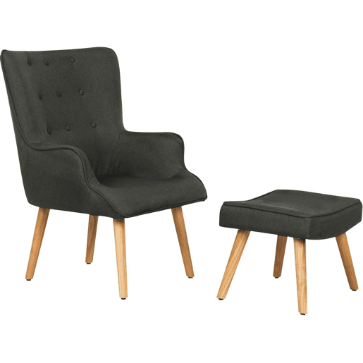 Poltrona estilo escandinavo tecido Odense - 1 lugar - Cinza escuro