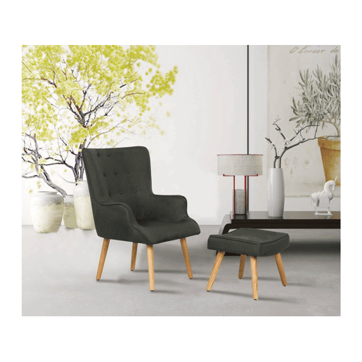 Poltrona estilo escandinavo tecido Odense - 1 lugar - Cinza escuro
