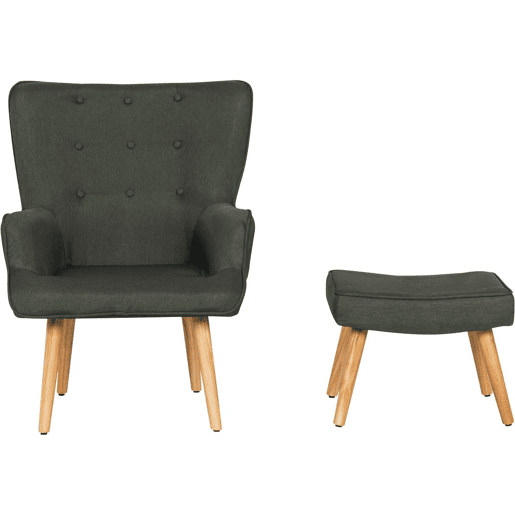 Poltrona estilo escandinavo tecido Odense - 1 lugar - Cinza escuro