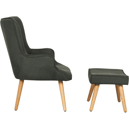 Poltrona estilo escandinavo tecido Odense - 1 lugar - Cinza escuro