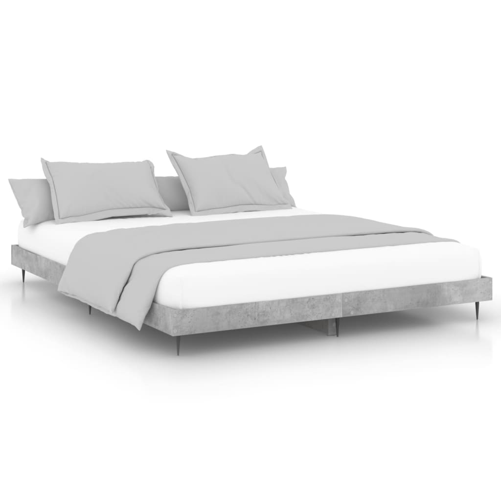 Estructura de cama madera contrachapada gris hormigón 120x200cm