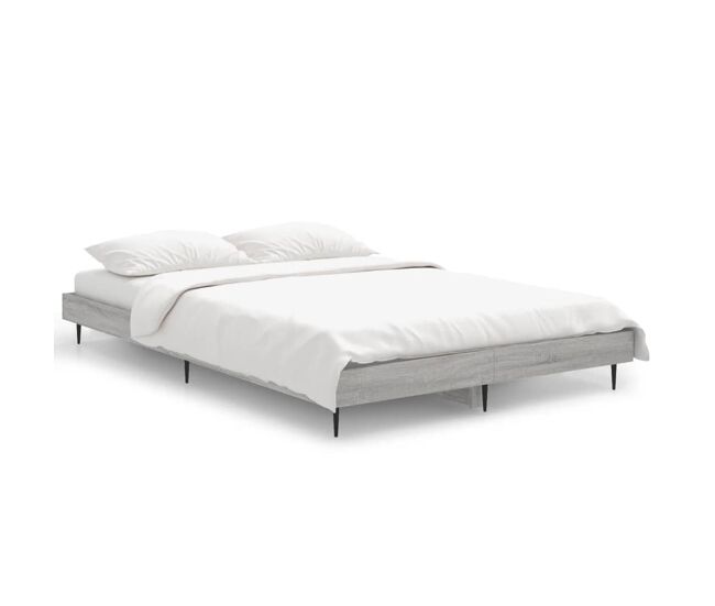 Estructura de cama madera contrachapada gris sonoma 120x190 cm