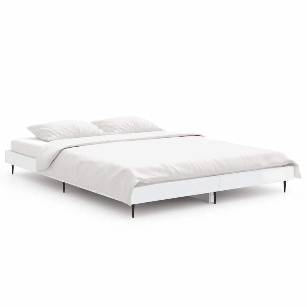 Estructura de cama 135x190 Blanco Brillo